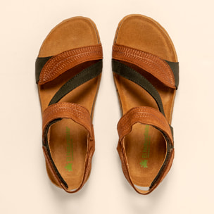 Sandalias N5810S NOBUCK LAVADO KAKI-CUERO/ PANGLAO color Kaki-cuero