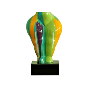 Statue femme debout multicolore en résine H33cm - LIBERTY