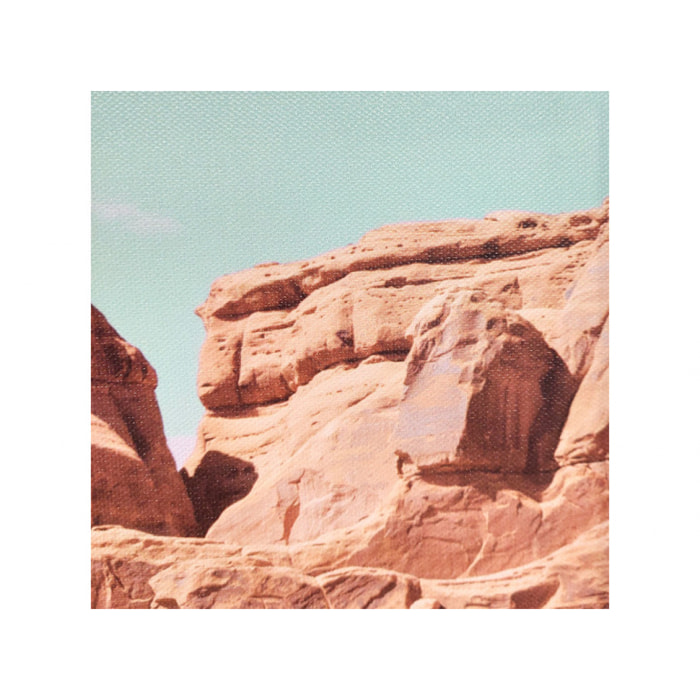 Tableau en toile imprimée van vintage jaune et canyon avec cadre en bois noir 30x40cm - BEAUFIFUL