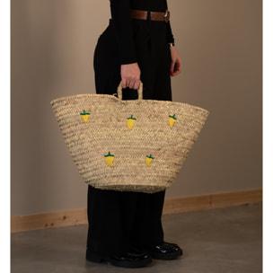 Panier Citrons brodés - Jaune