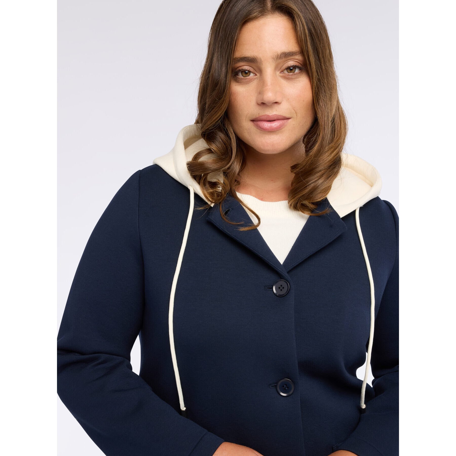 Fiorella Rubino - Chaqueta de neopreno con capucha - Azul