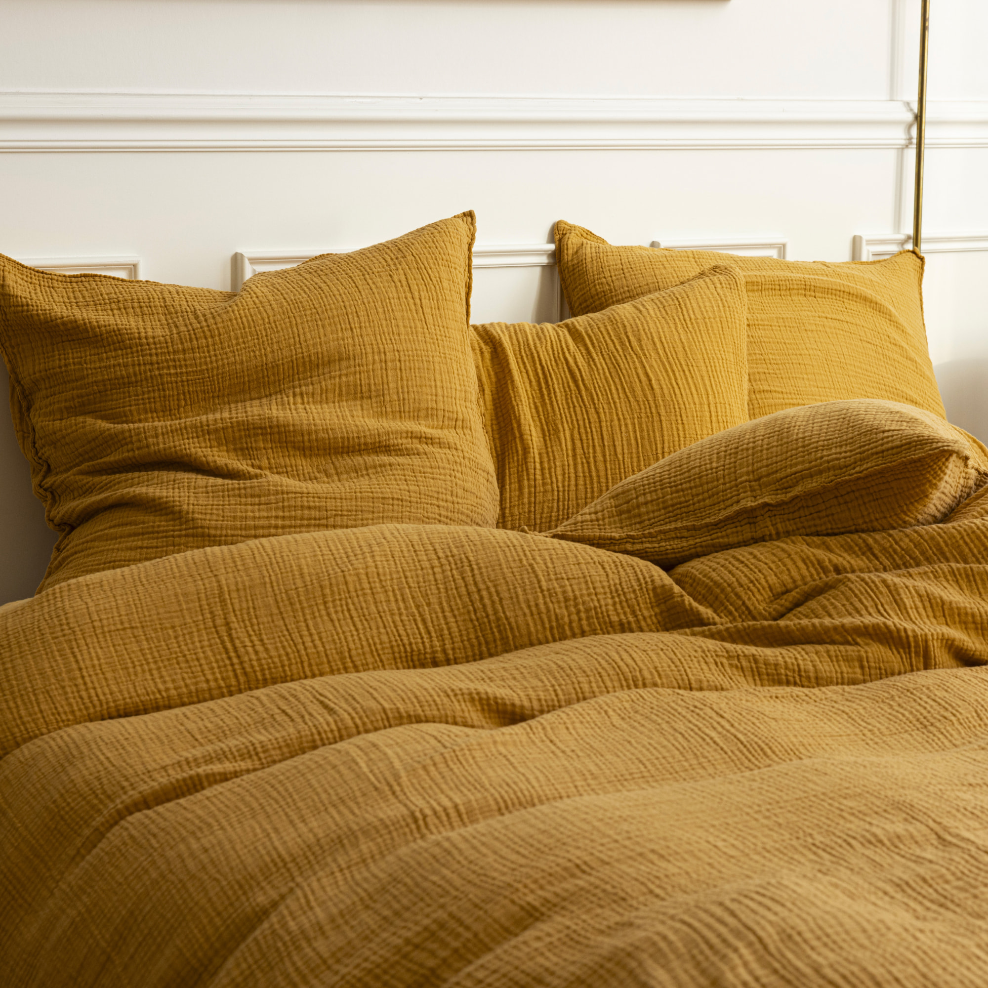 Taie d'oreiller en gaze de coton, SIMPLEMENT GAUFRÉ