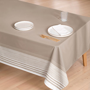 Nappe anti-taches HAZAEL TAUPE - en 100 % coton