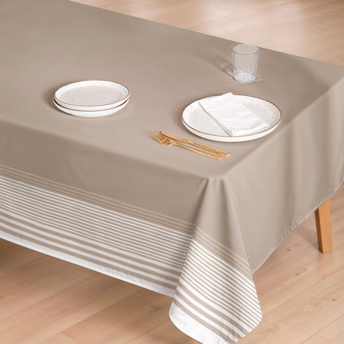 Nappe anti-taches HAZAEL TAUPE - en 100 % coton