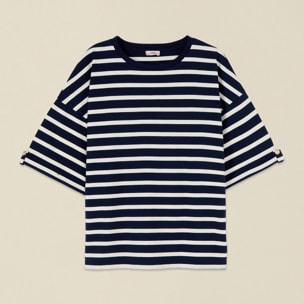 Oltre - Camiseta a rayas - Azul