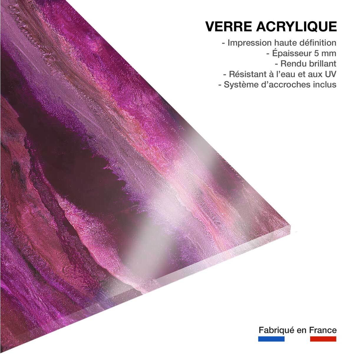 Tableau rose horizon Tableau plexiglas