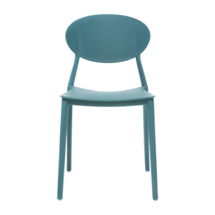 Chaises design empilables bleu canard intérieur - extérieur (lot de 2) ANNA