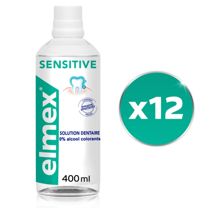 Pack de 12 - elmex - Bain de bouche elmex® Sensitive Dents sensibles - 400ml