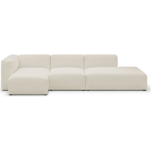 Canapé d'angle à gauche modulable 5 places en tissu bouclette - MODULO