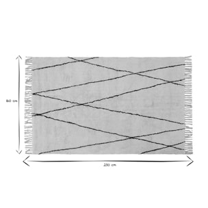 Tapis berbère à franges en coton écru 160 x 230cm HODNA