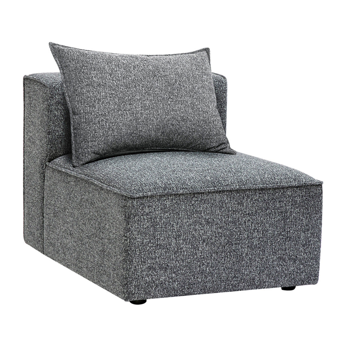 Module droit pour canapé en tissu chiné gris foncé KERRY
