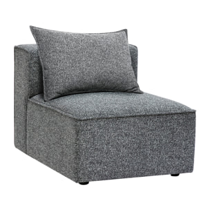 Module droit pour canapé en tissu chiné gris foncé KERRY