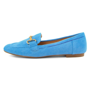 Mocassini Donna colore Blu-Altezza tacco:1cm
