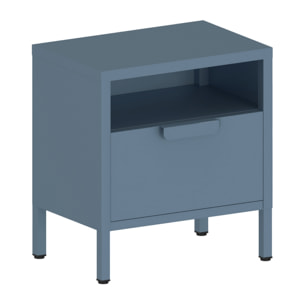 Comodino in metallo con cassetto 45x30x50cm blu - Pop