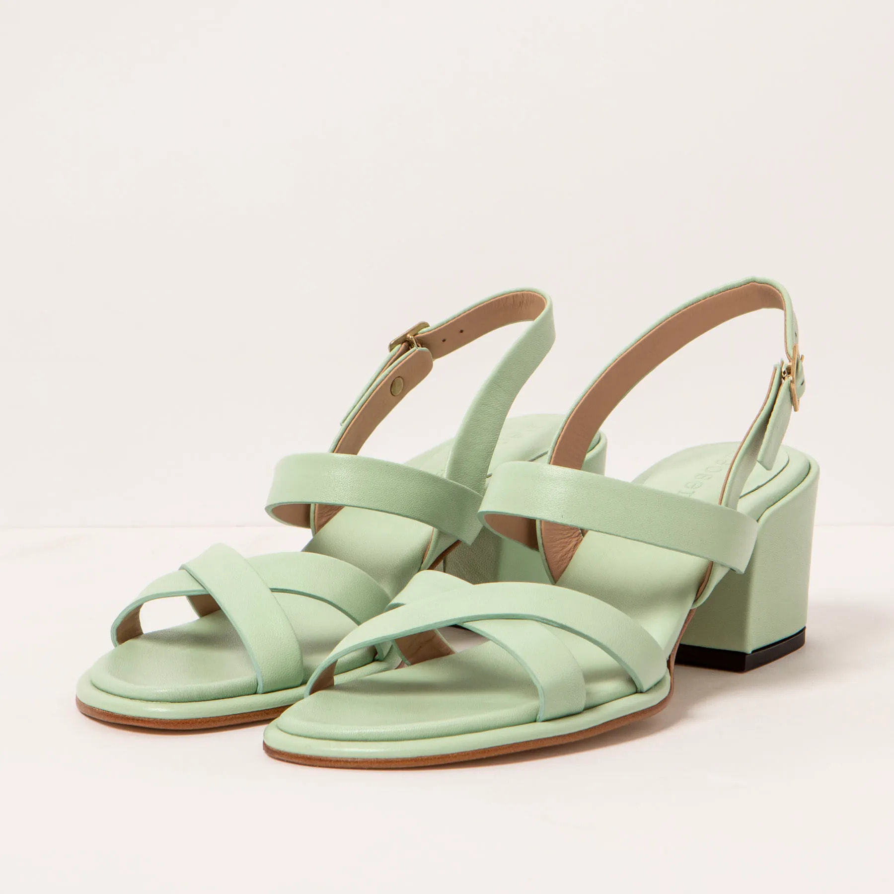 Sandalias con tacón S3173 NAPPA PASTEL GREEN/ FABER color Pastel green