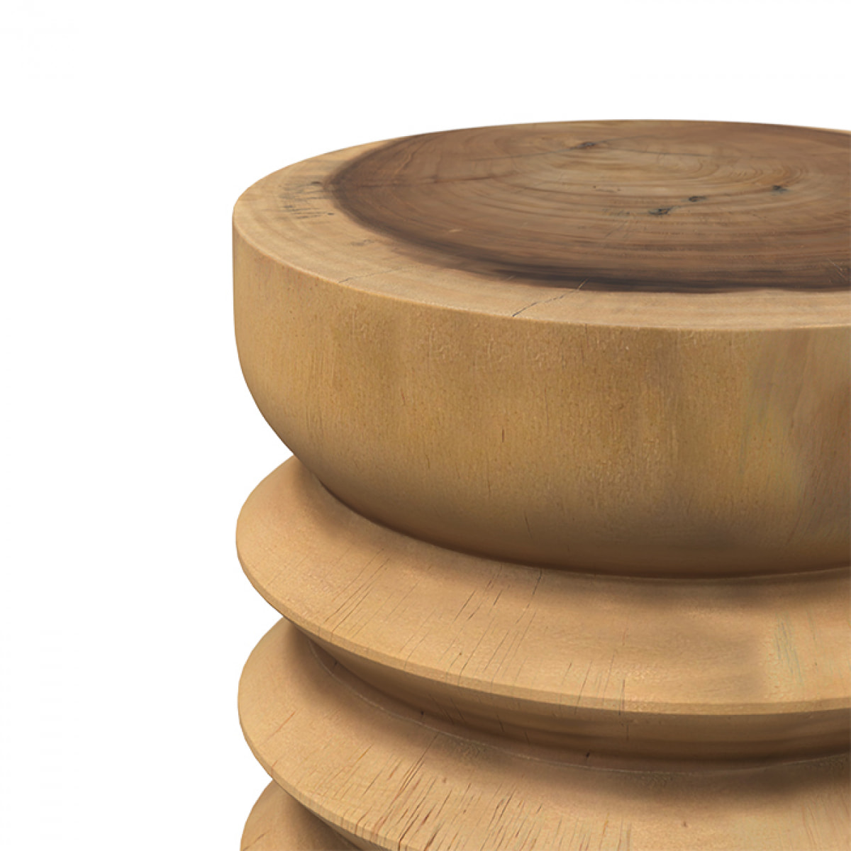 Tabouret rond en bois de suar D30 cm - Lewa