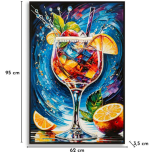 STAMPA DECORATA SU TELA LACCATA C/CORNICE COCKTAIL -B- CM 62X3,5
 X92