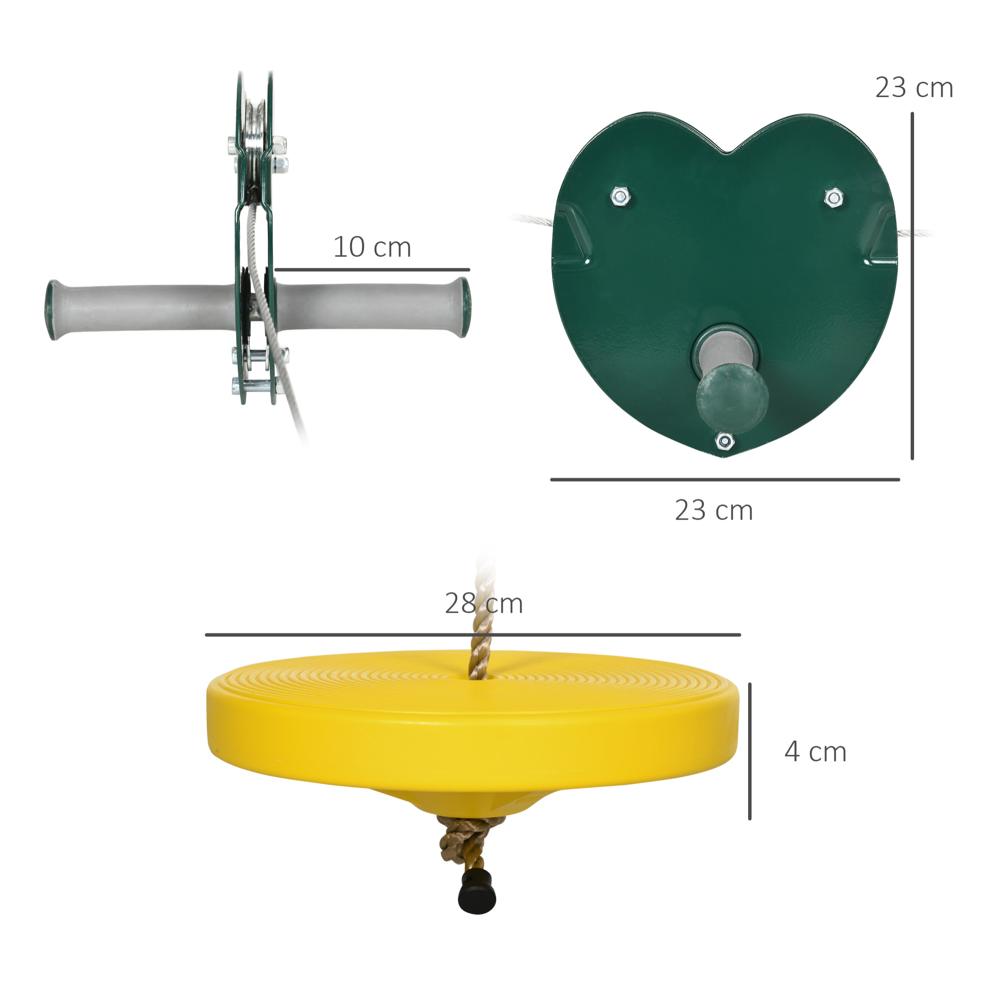 Kit complet tyrolienne 25 m - câble épais, poulie, poignées antidérapantes, assise PE - accessoires inclus