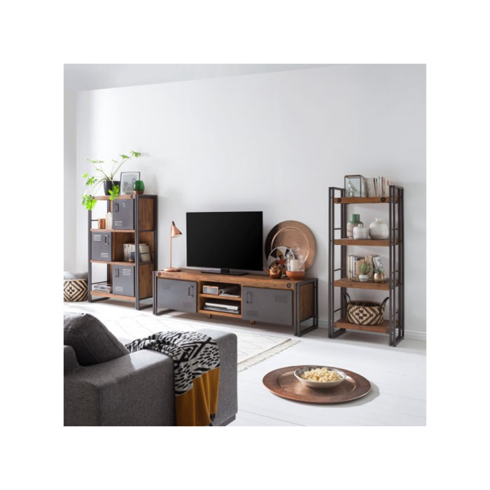 Meuble TV industriel bois et métal - ATELIER