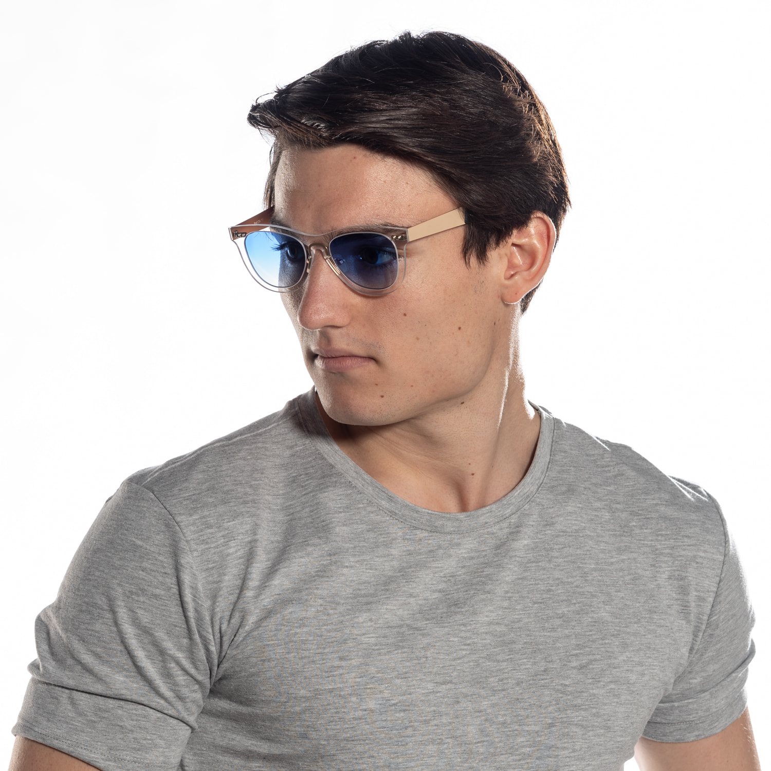 Gafas de sol OCEAN FLORENCIA - Azul cielo con montura gris y patillas amarillas