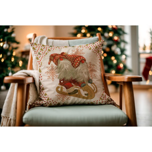 COPPIA CUSCINI ARREDO JACQUARD SFODERABILI 50X50 CM GNOMI SLITTA