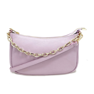 Chicca Borse - Tracollina Clutch Donna in Vera Pelle - Colore Lilla