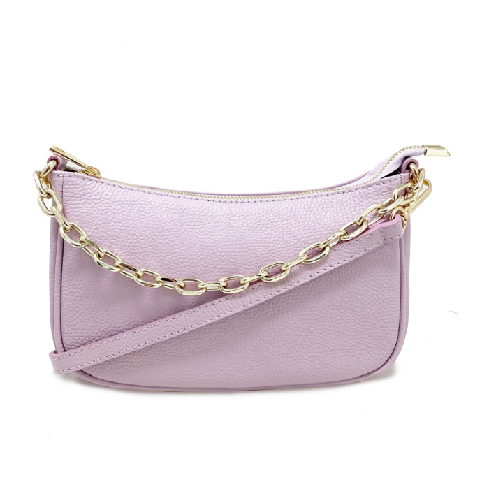 Chicca Borse - Tracollina Clutch Donna in Vera Pelle - Colore Lilla