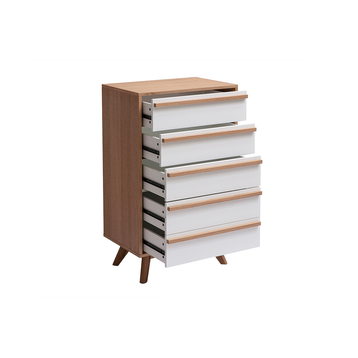 Commode chiffonnier - semainier scandinave 5 tiroirs L60 cm HELIA