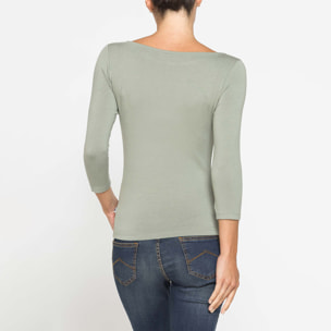 T-SHIRT IN VISCOSA STRETCH CON MANICA A 3/4