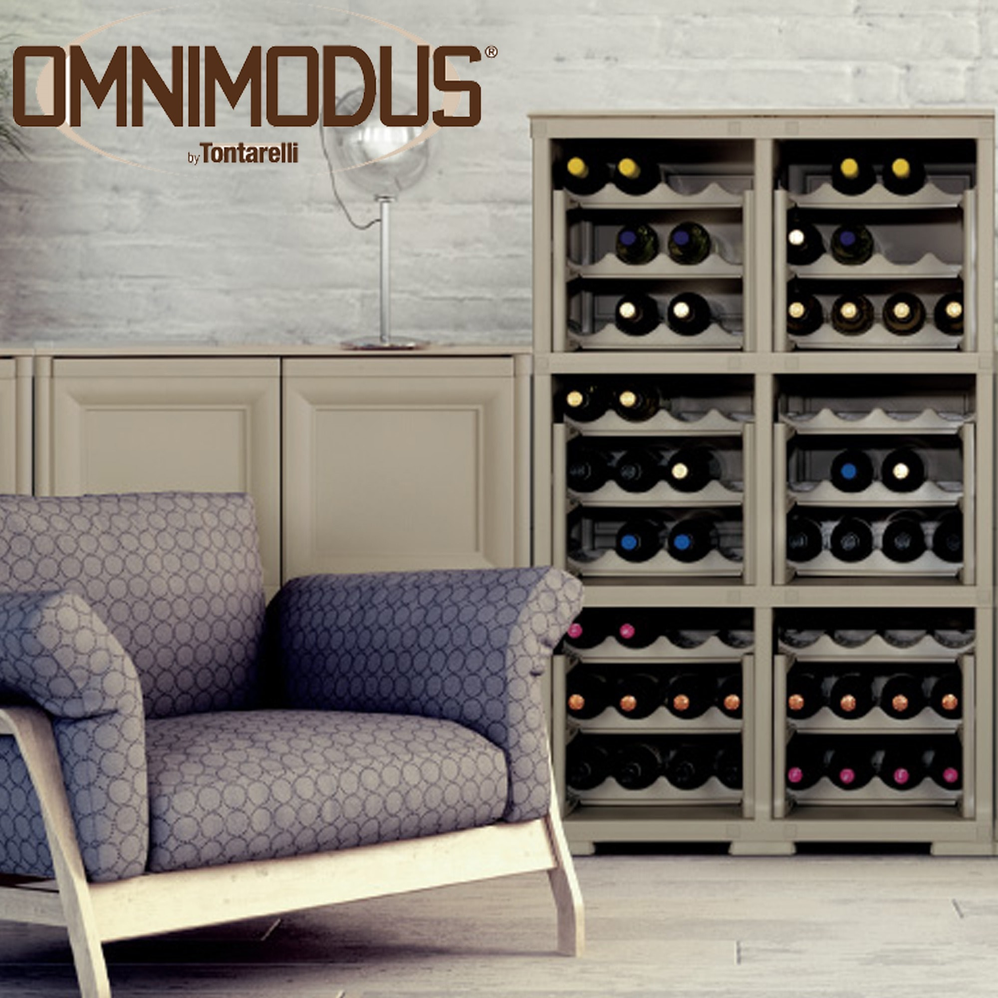 Mueble omnimodus portabotellas para 18 botellas modelo angora