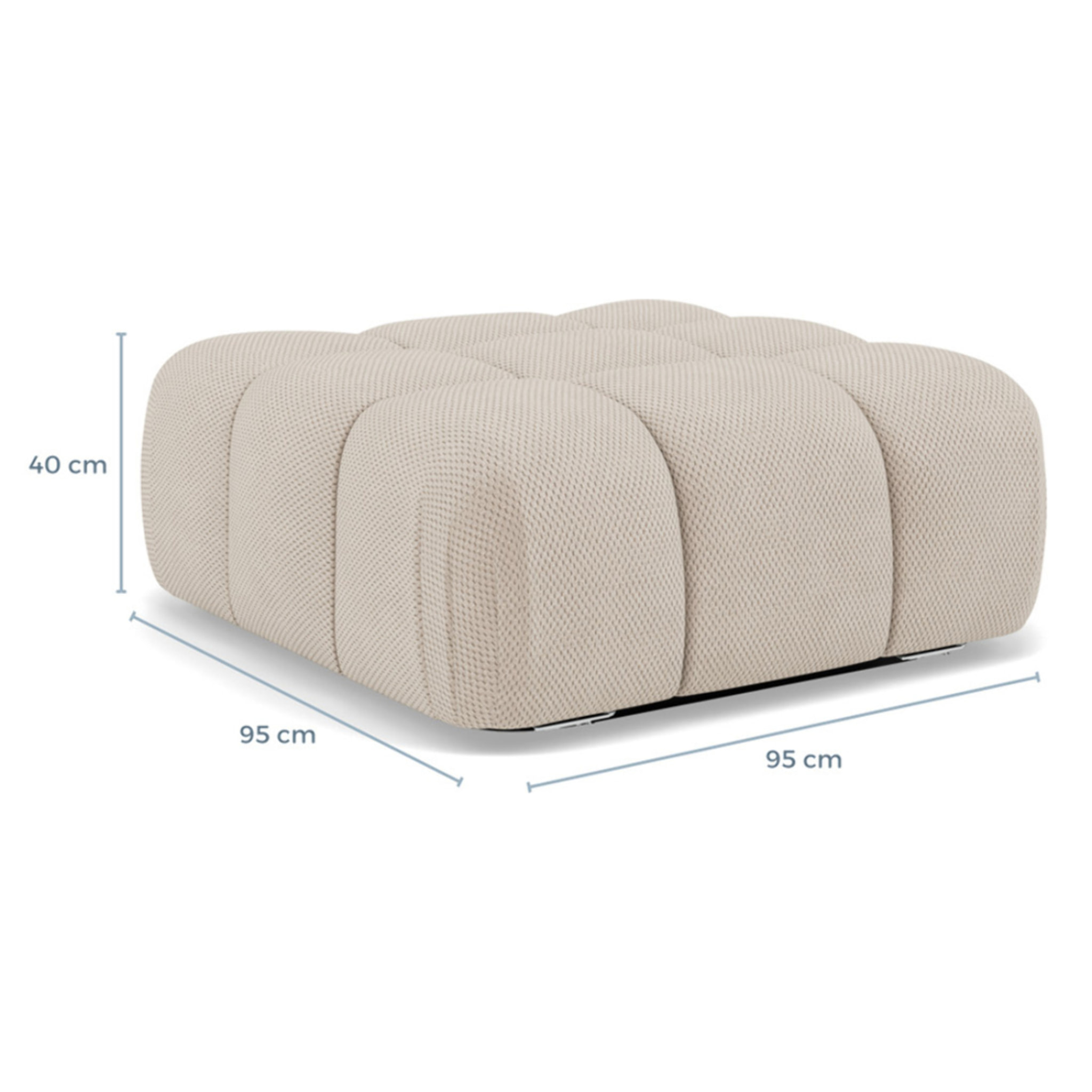Ruby - pouf en velours texturé - Noir