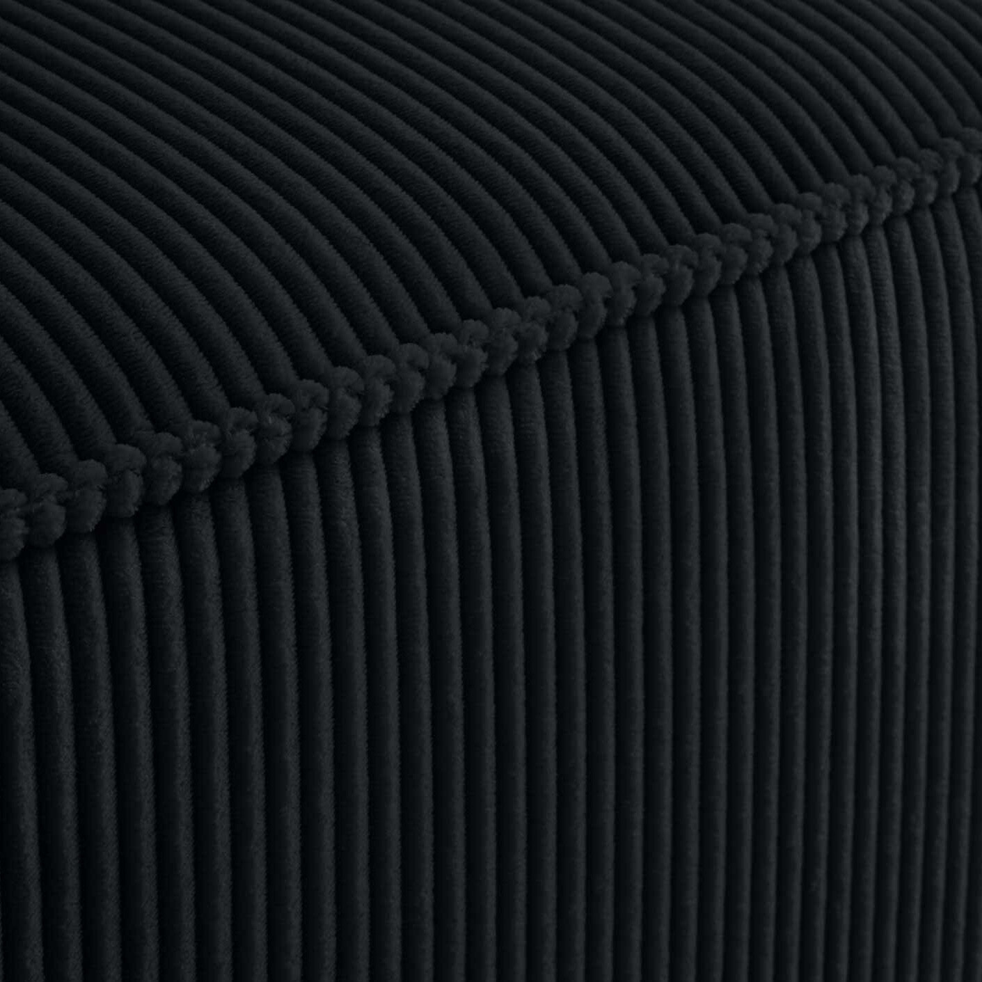 Arty - module d'assise d'angle réversible - en velours côtelé - Noir