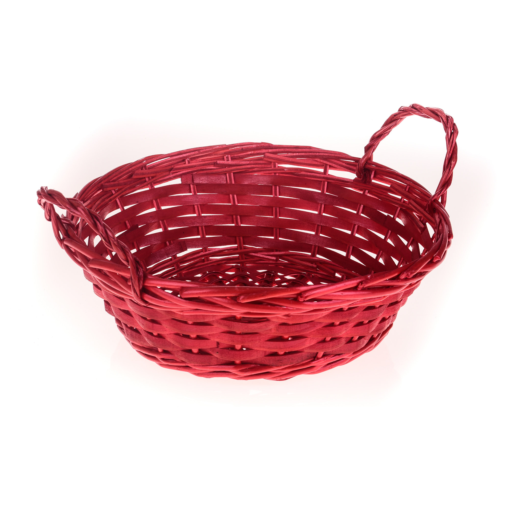 Cesto Rotondo D.35X13 Cm - Pezzi 3 - 35X13X35cm - Colore: Rosso - Bianchi Dino - Articoli Natalizi