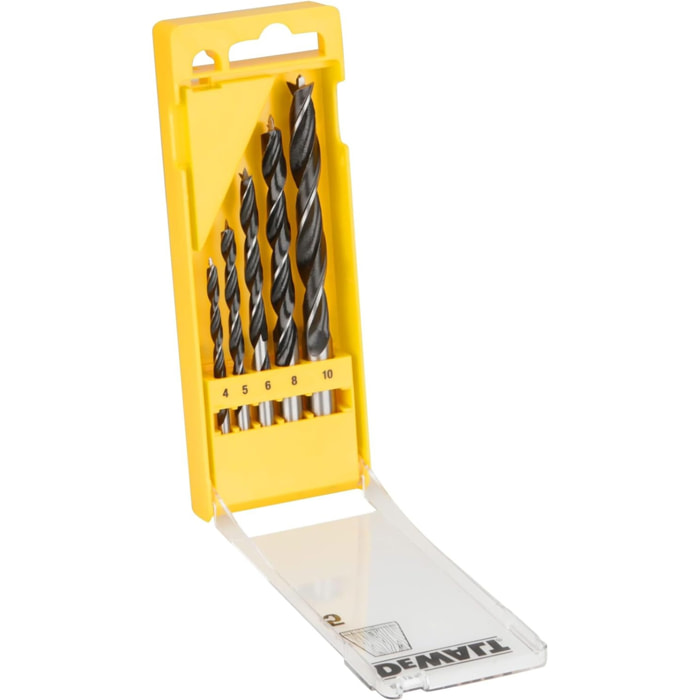Coffret plastique de 5 mèches à bois 3 pointes - DEWALT - DT4535-QZ