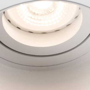 HYDE R Lámpara empotrable blanco redondo orientable sin marco