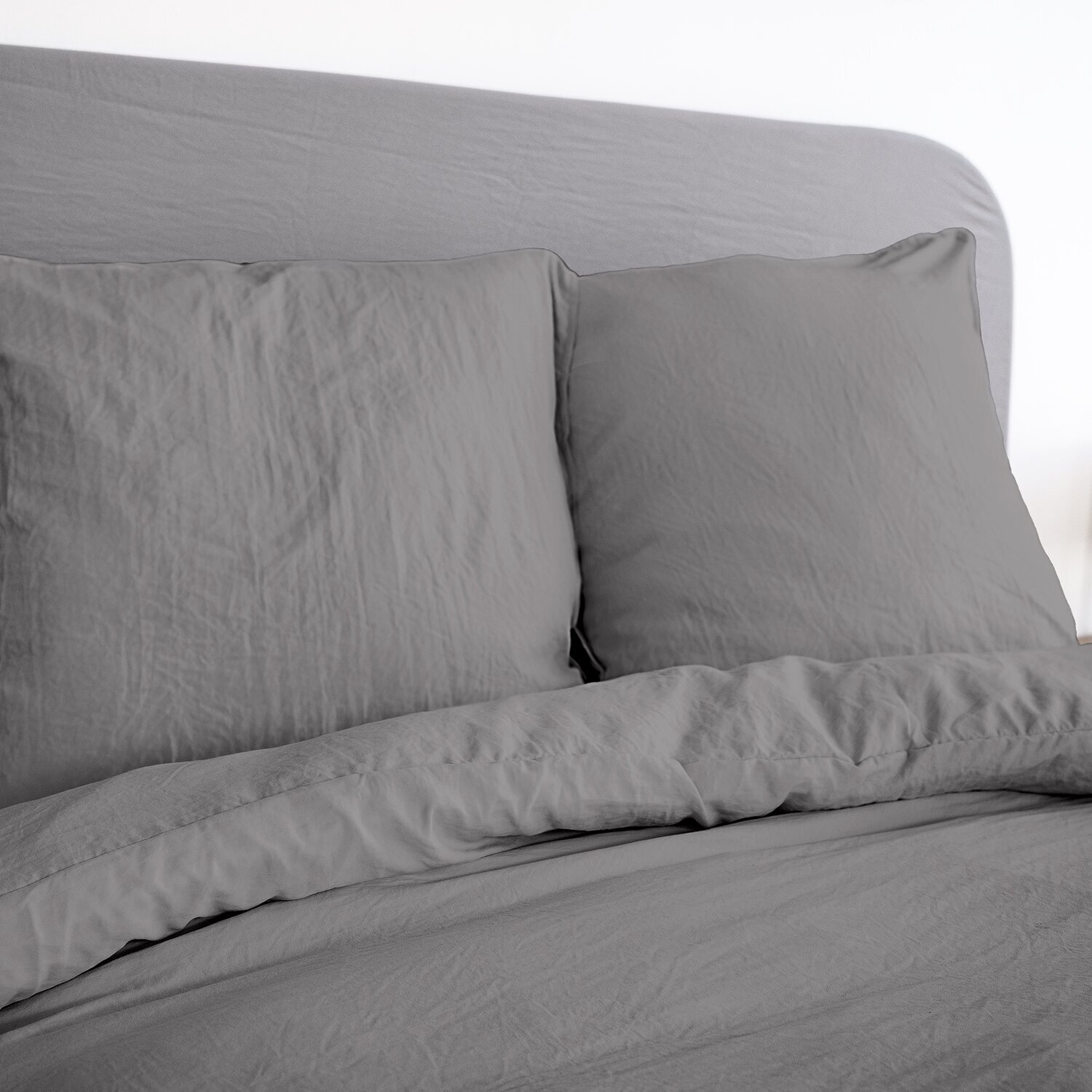 Parure Microfibre Lavee Gris Anthracite