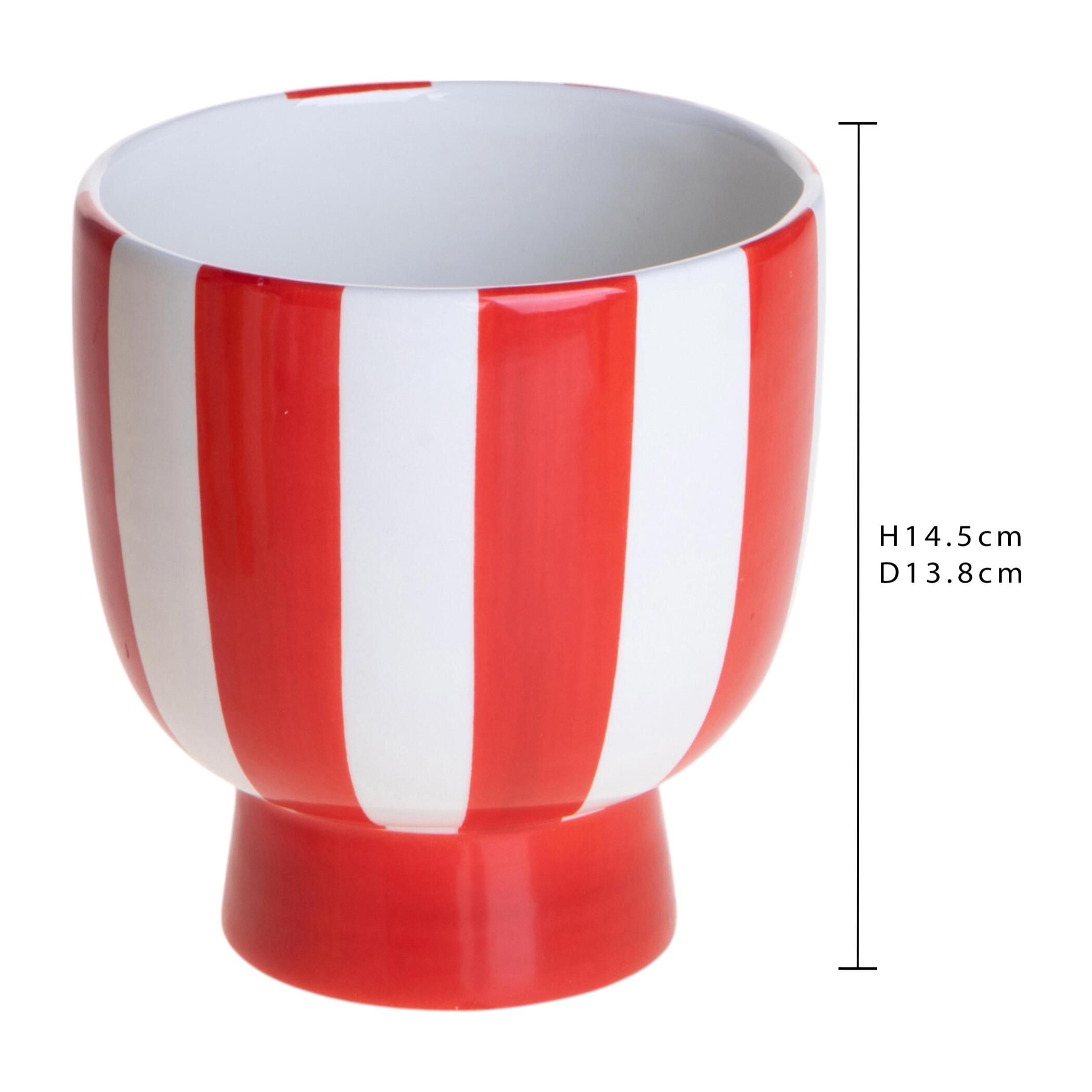 Vaso righe - 13,8xH14,5x13,8cm - Pezzi 3 - Bianchi Dino SpA