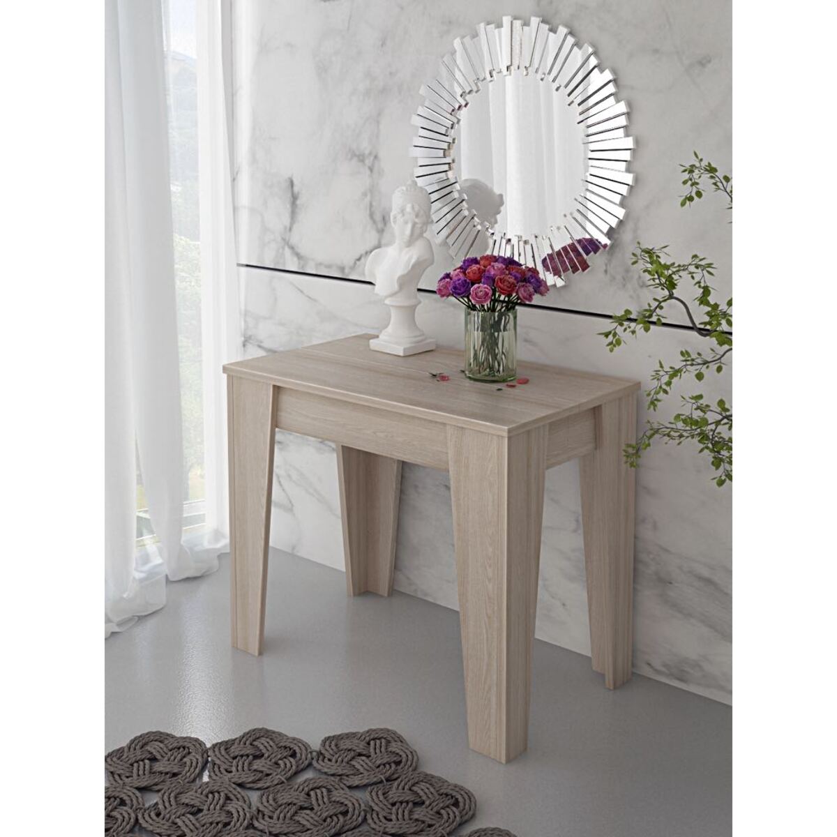 Consolle Allungabile Moderna Tavolo Estensibile Da 54 A 306 cm 6 Allunghe 14 posti Salvaspazio Design Soggiorno Salotto Cucina Ingresso Rovere