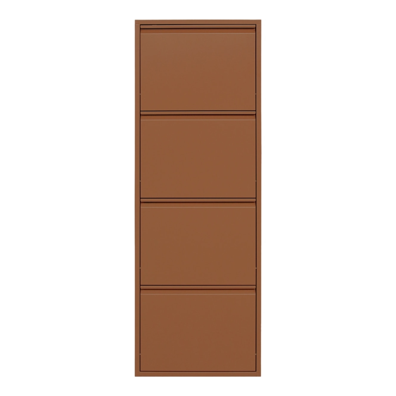 Scarpiera 4 ante in metallo mattone 80x14,2x136 cm - Emy