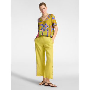 Elena Mirò - Blusa estampada de manga corta - Amarillo