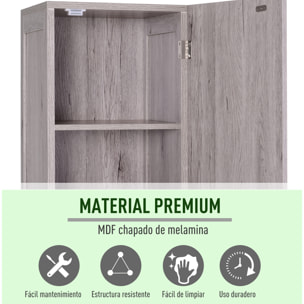 Armario Alto Baño con Estantes de Madera MDF 30x32x172,5cm