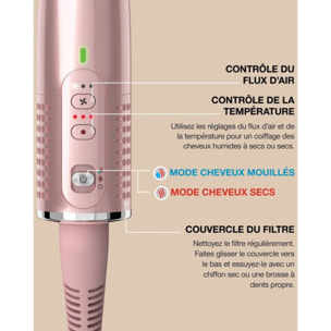 Brosse soufflante SHARK GLOSSI 2-en-1 Rose Poudré