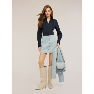 Motivi - Camisa de popelina de algodón - Azul