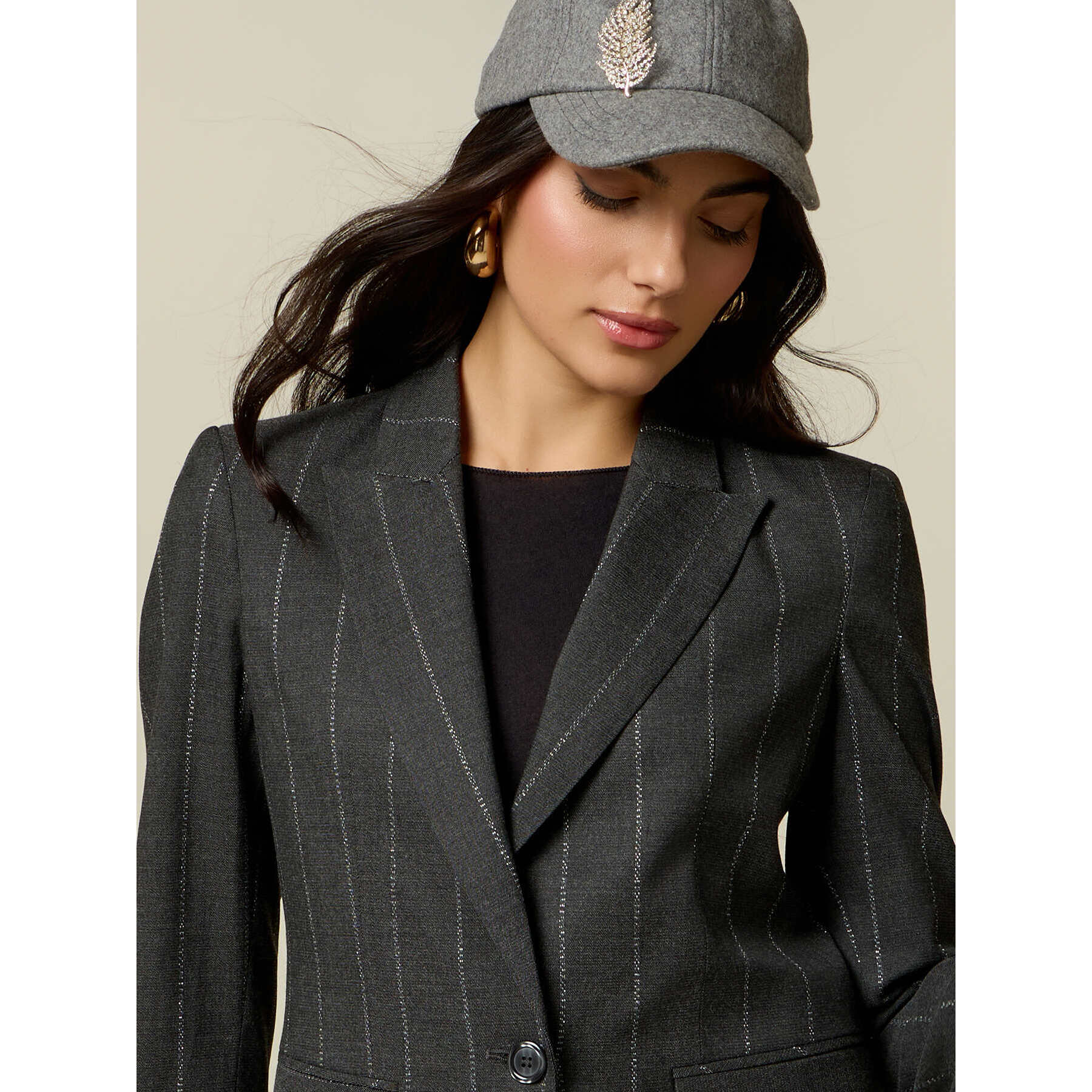 Oltre - Blazer in flanella gessata - Grigio