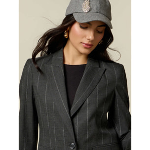 Oltre - Blazer in flanella gessata - Grigio