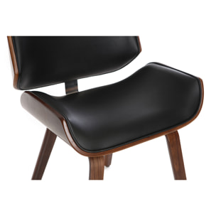 Chaise design noir et bois foncé RUBBENS