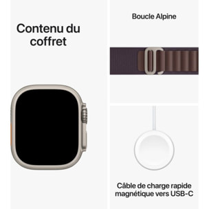 Montre connectée APPLE WATCH Ultra 2 Cellular 49MM Titane/Boucle Alpine Indigo M