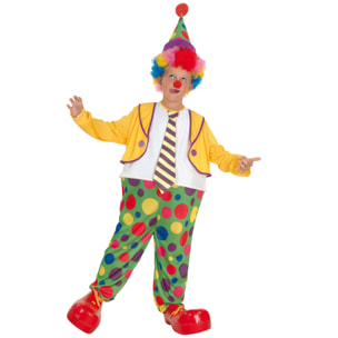 Vestito Travestimento Costume Carnevale Clown Multicolore Bambino