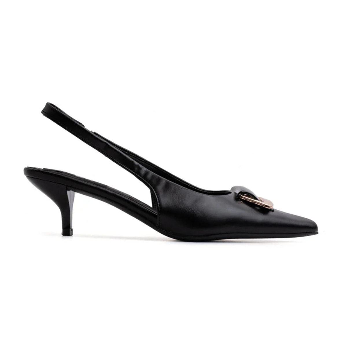 Slingback con maxi fibbia - NERO