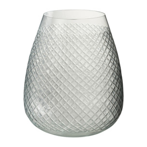 J-Line vase Carreaux - verre - transparent - medium -  Ø 18 cm